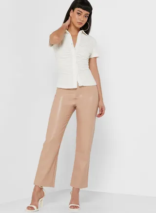 High Waist Straight Pants