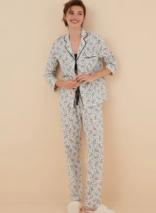 Printed Pyjama Shirt & Pants Set