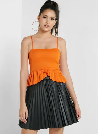 Strappy Ruffle Detail Top