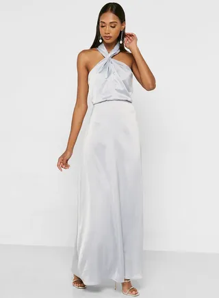 Satin Halter Neck Dress