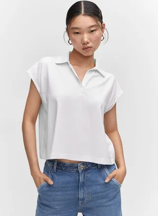 Button Down Crop Shirt