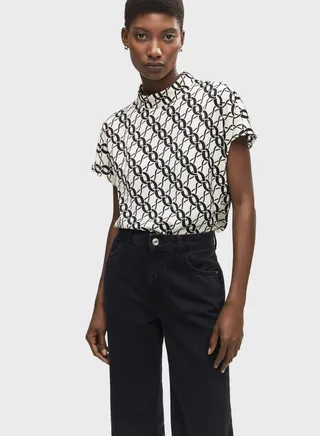 Crew Neck Printed Top