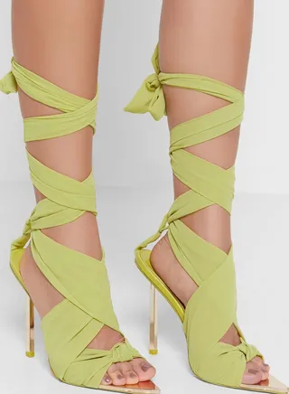 Casual Lace Up Mid Heel Sandals
