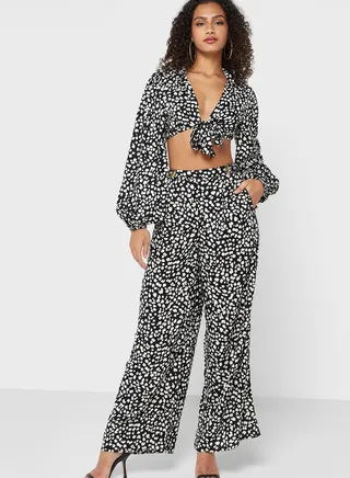 Printed Wide Leg Pants