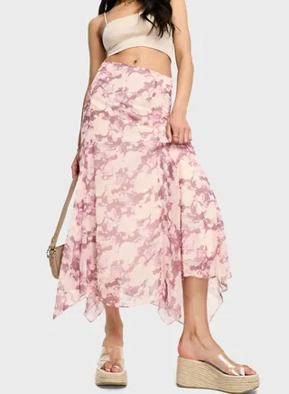 High Waist Printed Skirt