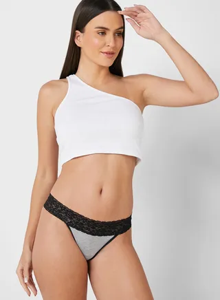 Lace Detail Thong