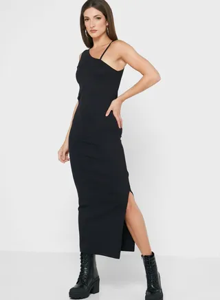 Cut Out Ribbed Dress