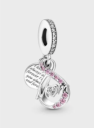Mum Infinity PavÃ© Double Dangle Charm