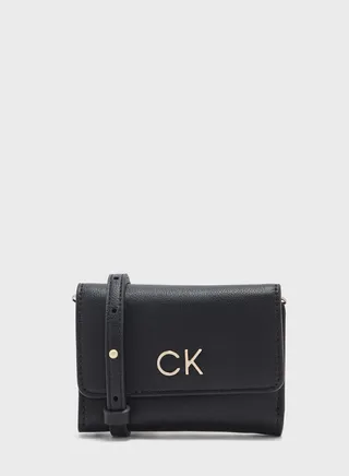 Reversible Lock Trifold Crossbody Bag