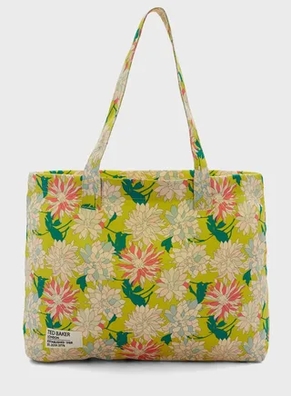 Kathyy Floral Printed Canvas Tote Bag