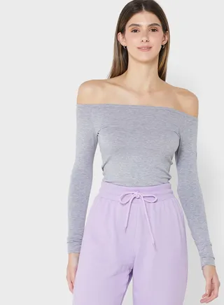 Off Shoulder Long Sleeve Top