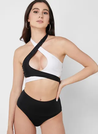 Halter Neck Cut Out Bikini Top