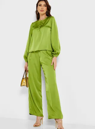 High Waist Wide Leg Pants
