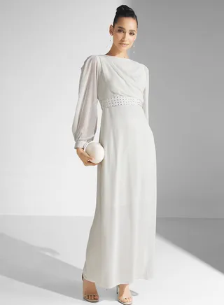 Puff Sleeve Belted Dress