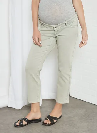 Maternity Cropped Jeans Jadeite