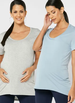 V-Neck Knitted 2 T-Shirt Set