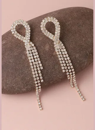 Silver Plated Designer Stone Party Drop Earring For Women