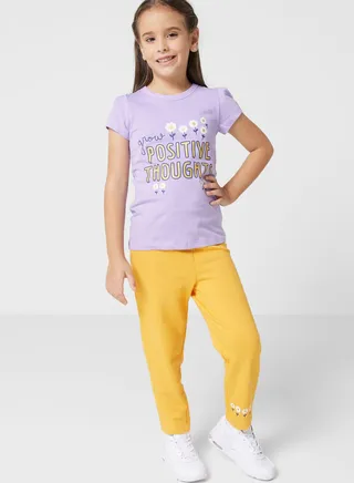 Printed T-Shirt And Jogger Set