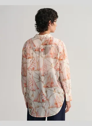 GANT Relaxed Fit Saling Print Cotton Silk Shirt