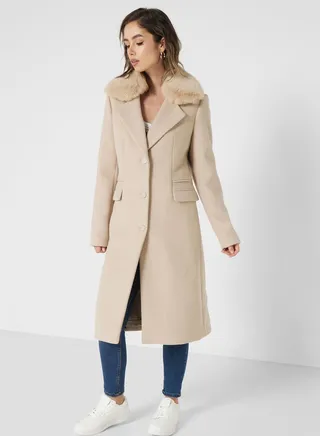 Fur Detail Coat