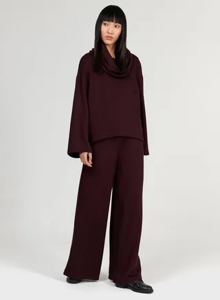 Wide-Leg Fleece Trousers
