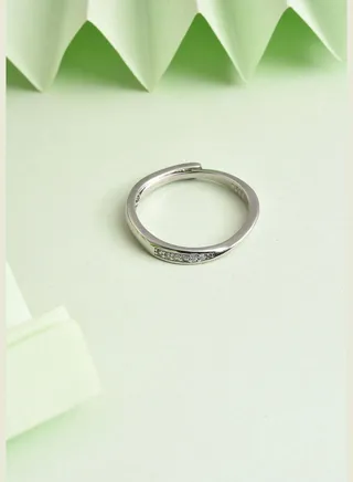 Silver Plated Designer Stone Ring