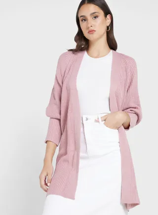 Longline Cardigan With Tie Front