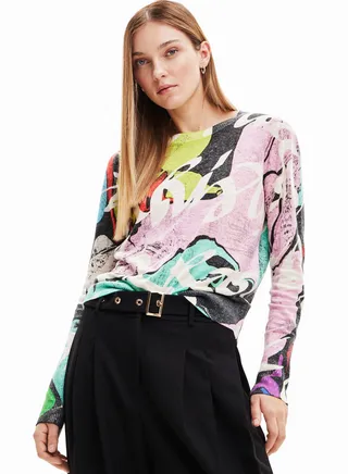 Round Neck Printed Sweatshirt
