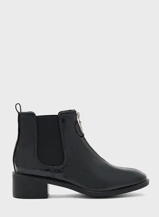 Zip Detail Patent Boot
