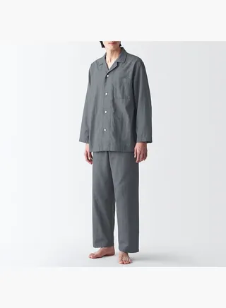 Side Seamless Double Gauze Long Sleeves Pajamas