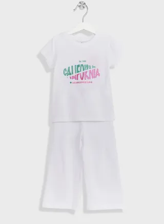 Casual T-Shirt & Joggers Set For Girls
