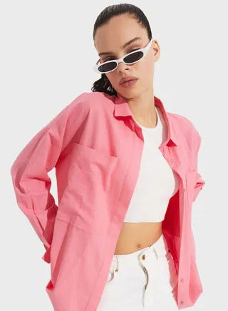 Pocket Detail Button Down Shirt