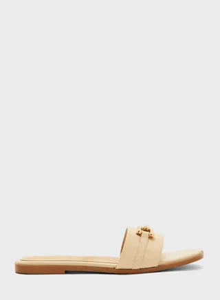 Chain Detail Flat Sandal