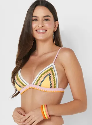 Printed Triangle Bikini Top