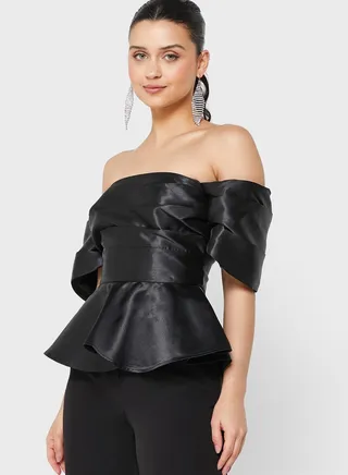 Pleated Peplum Top