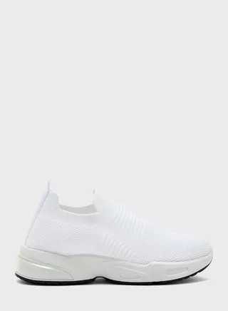 Tonal Striped Knit Slip On Comfort Shoe
