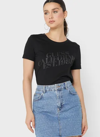 Roll Sleeve Logo T-Shirt