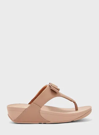 Lulu Bow Toe Post Wedge Sandals