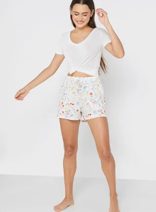 High Waist Printed Shorts