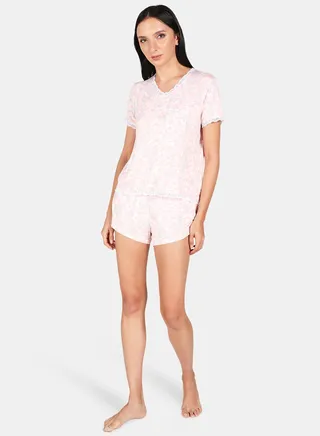 Casual Knit Top With Shorts Set Multicolour