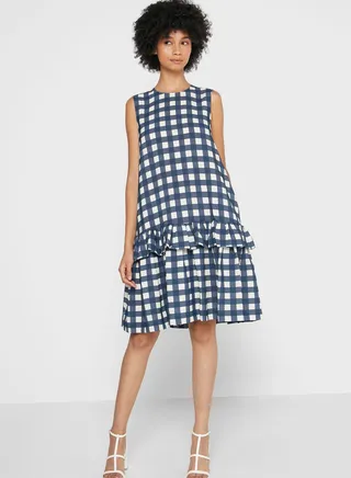 Checked Skater Dress
