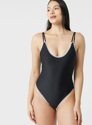 Strappy High Leg Swimsuit