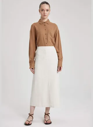 Woman Pencil Woven Skirt