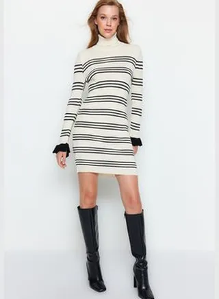 Stone Mini Turtleneck Sweater Dress TWOAW24EL00470