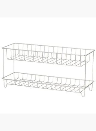 Stainless Steel Bottle Rack, 2 steps W 30 x D10 x H 14 cm, Silver