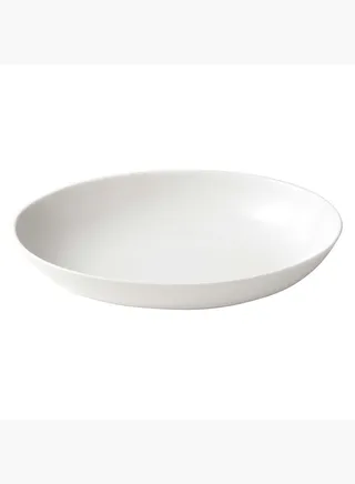 Porcelain Elliptical Dish,   W 22 × D 16 × H 4.5 cm, L, Off White