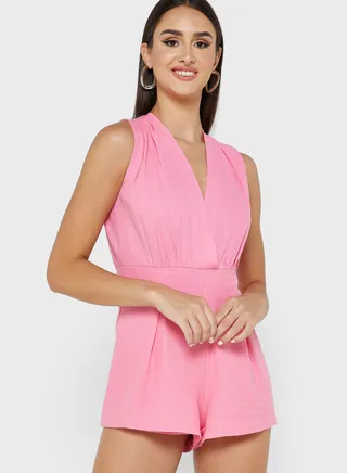 Surplice Neck Playsuit