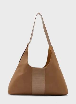 Slouchy Croc Panel Tote Bag