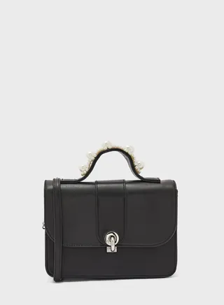 Pearl Handle Satchel Bag