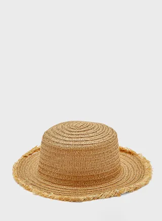 Fray Edge Straw Boater Hat